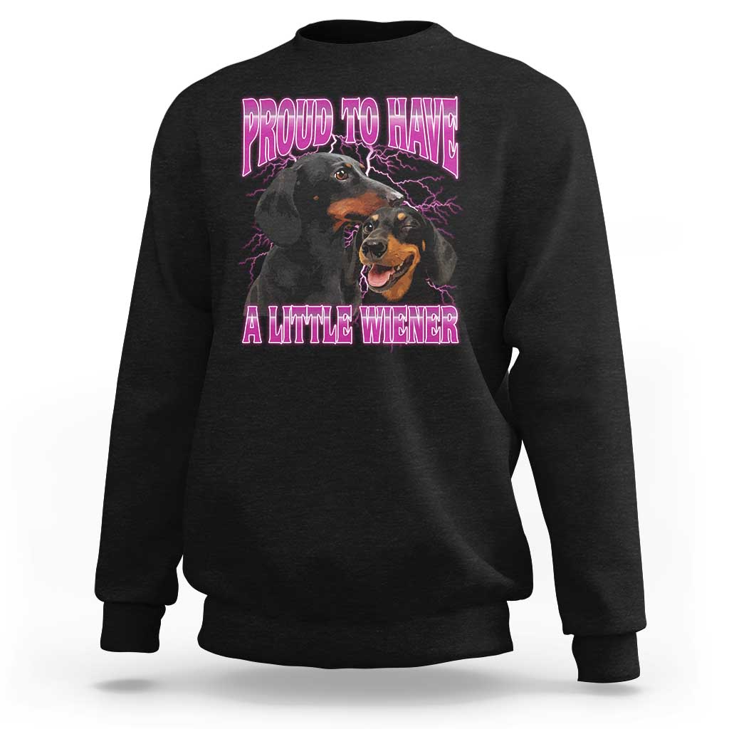 Funny Dachshund Dog Meme Sweatshirt Proud To Have A Little Wiener - Wonder Print Shop