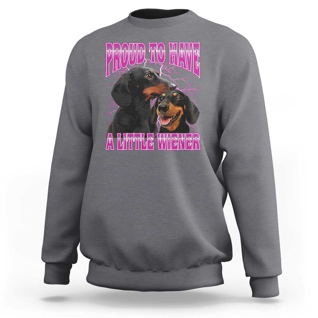 Funny Dachshund Dog Meme Sweatshirt Proud To Have A Little Wiener - Wonder Print Shop