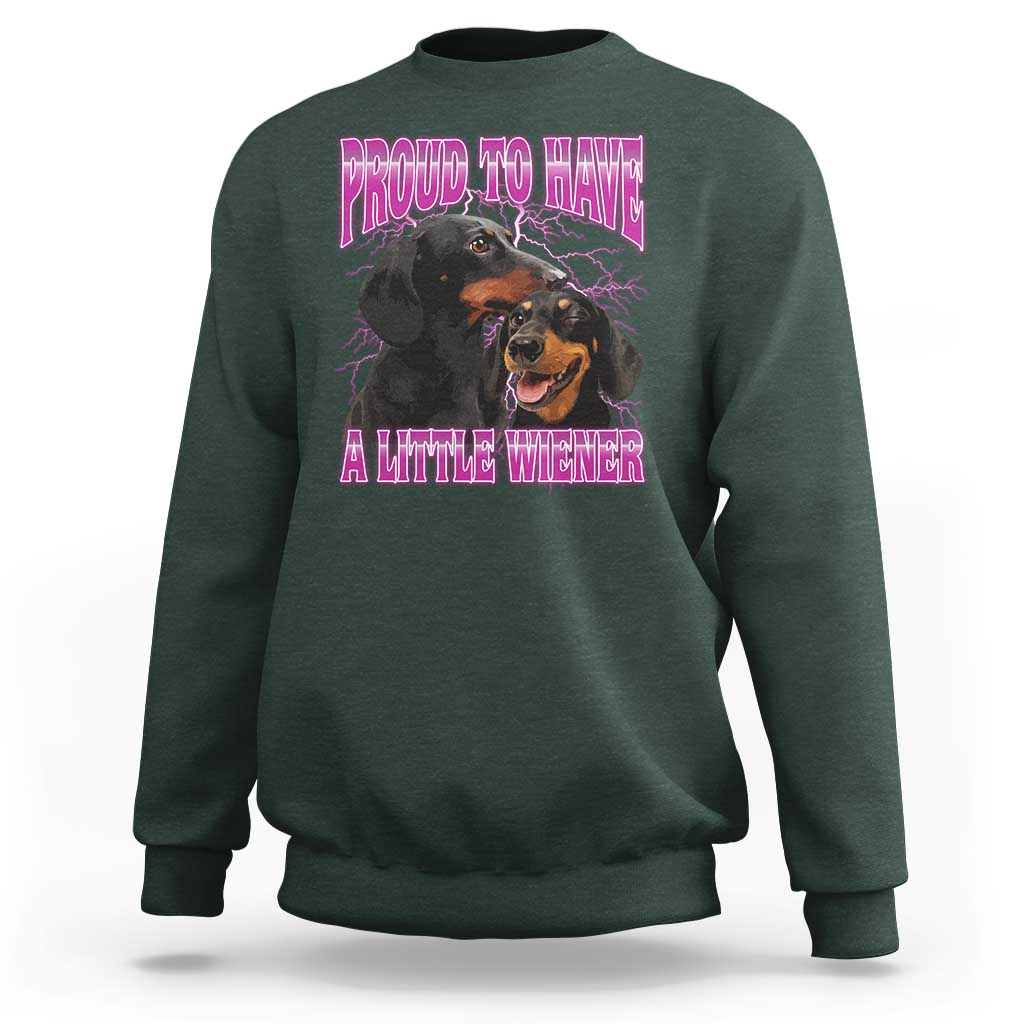 Funny Dachshund Dog Meme Sweatshirt Proud To Have A Little Wiener - Wonder Print Shop