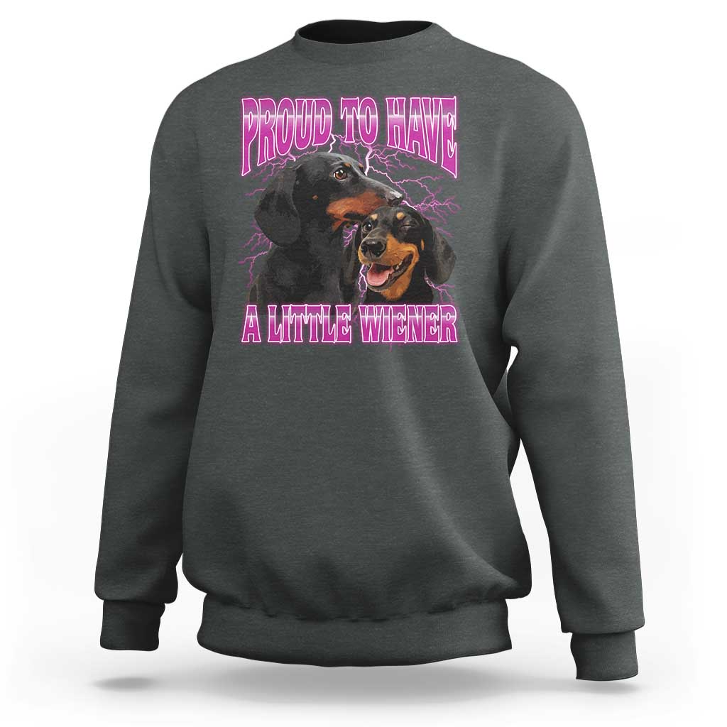 Funny Dachshund Dog Meme Sweatshirt Proud To Have A Little Wiener - Wonder Print Shop