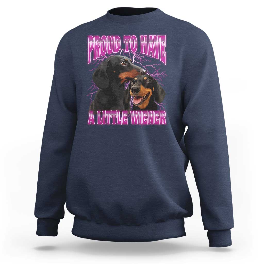 Funny Dachshund Dog Meme Sweatshirt Proud To Have A Little Wiener - Wonder Print Shop
