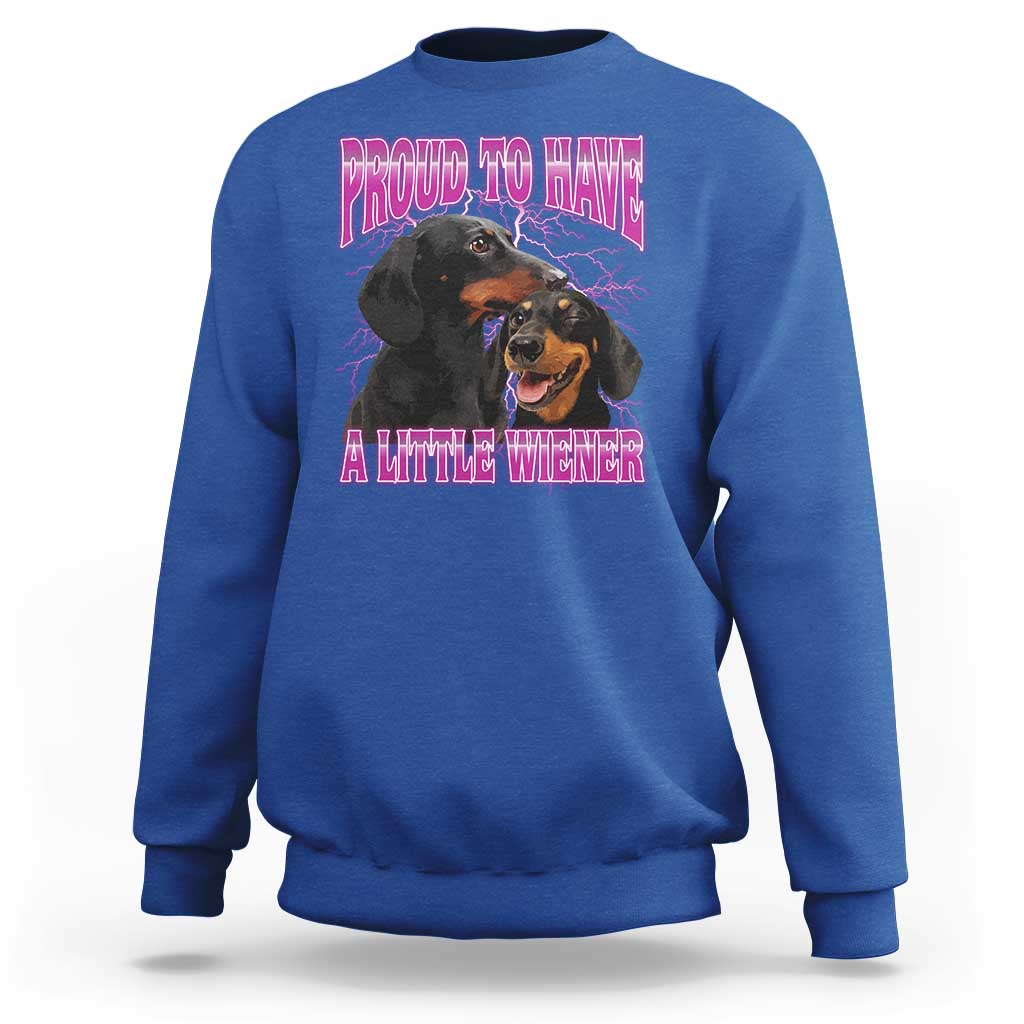 Funny Dachshund Dog Meme Sweatshirt Proud To Have A Little Wiener - Wonder Print Shop