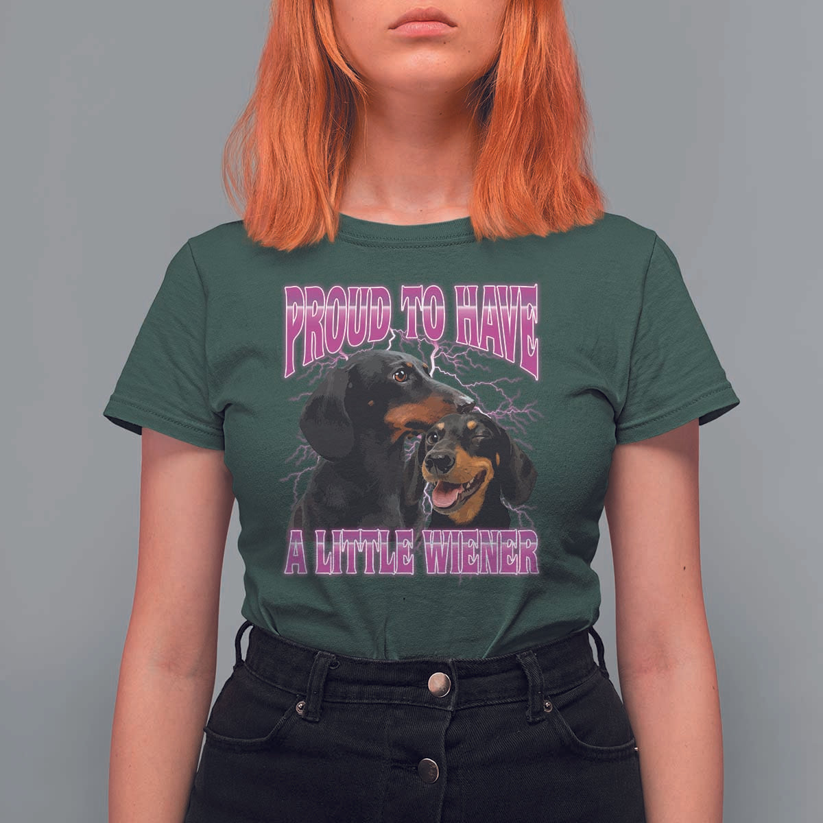 Funny Dachshund Dog Meme T Shirt For Women Proud To Have A Little Wiener - Wonder Print Shop