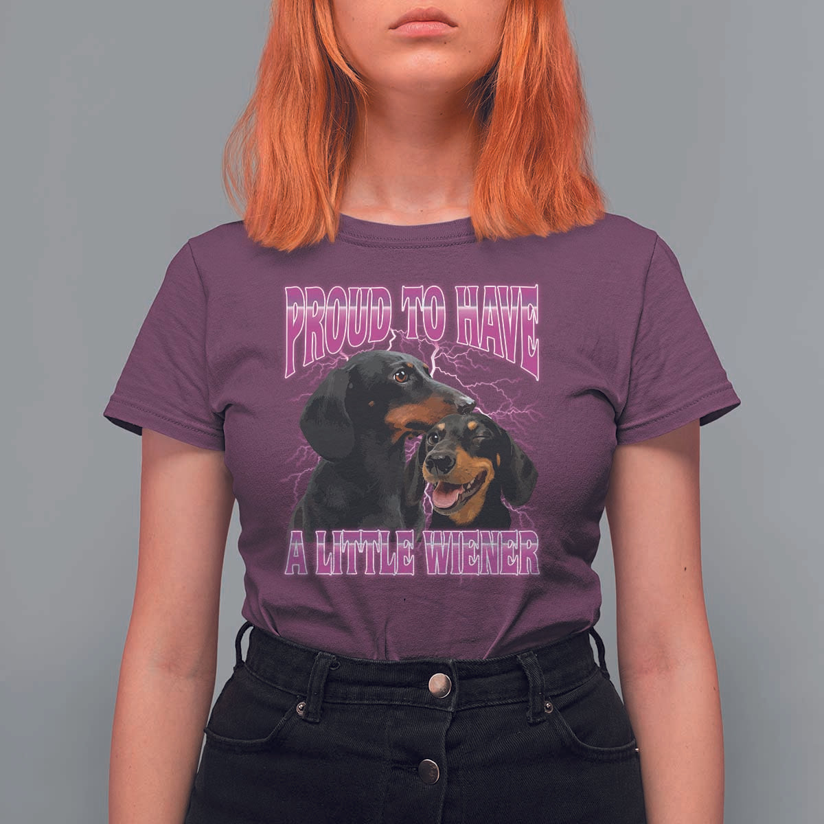 Funny Dachshund Dog Meme T Shirt For Women Proud To Have A Little Wiener - Wonder Print Shop