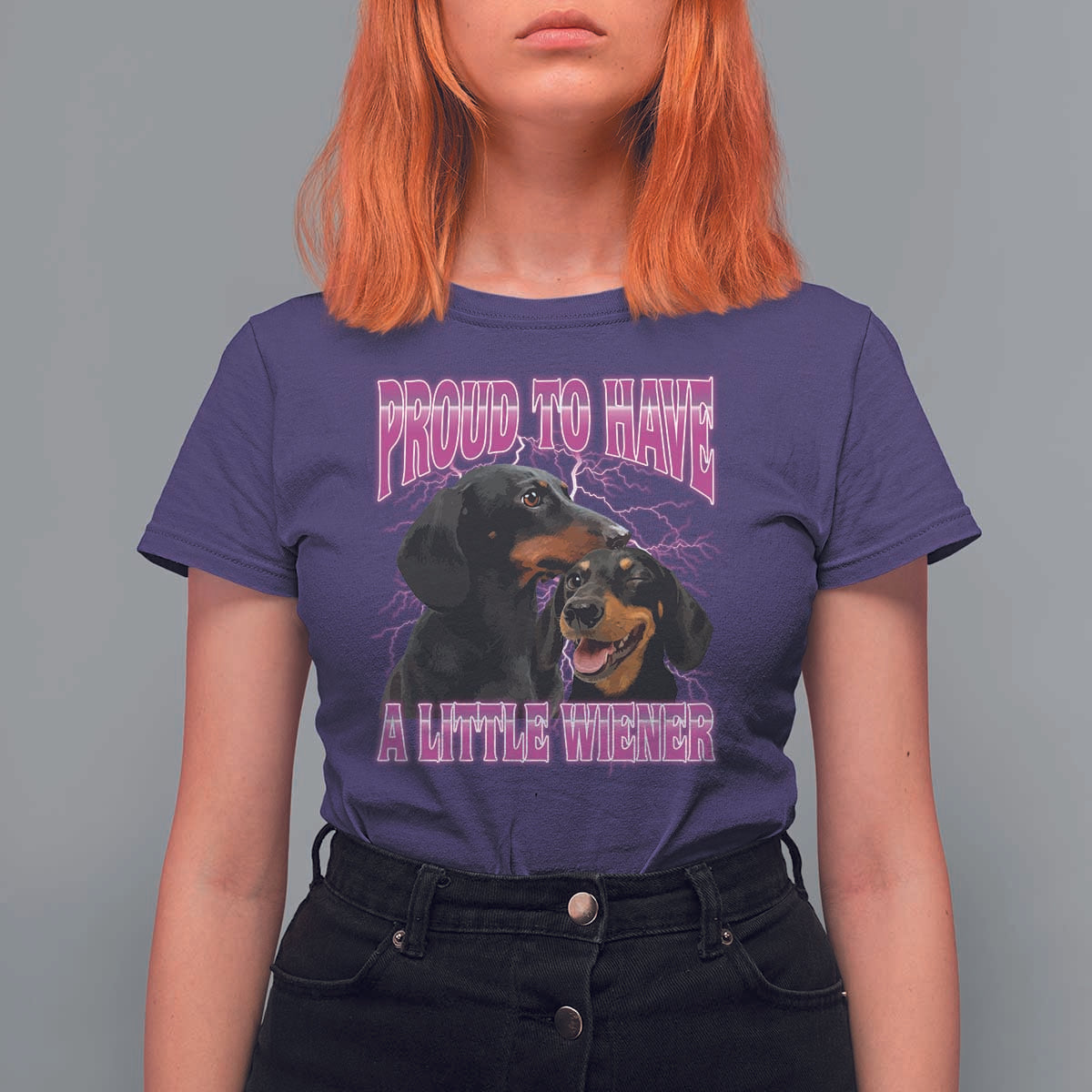 Funny Dachshund Dog Meme T Shirt For Women Proud To Have A Little Wiener - Wonder Print Shop