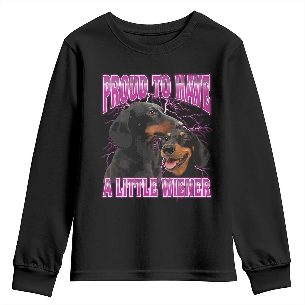 Funny Dachshund Dog Meme Youth Sweatshirt Proud To Have A Little Wiener - Wonder Print Shop