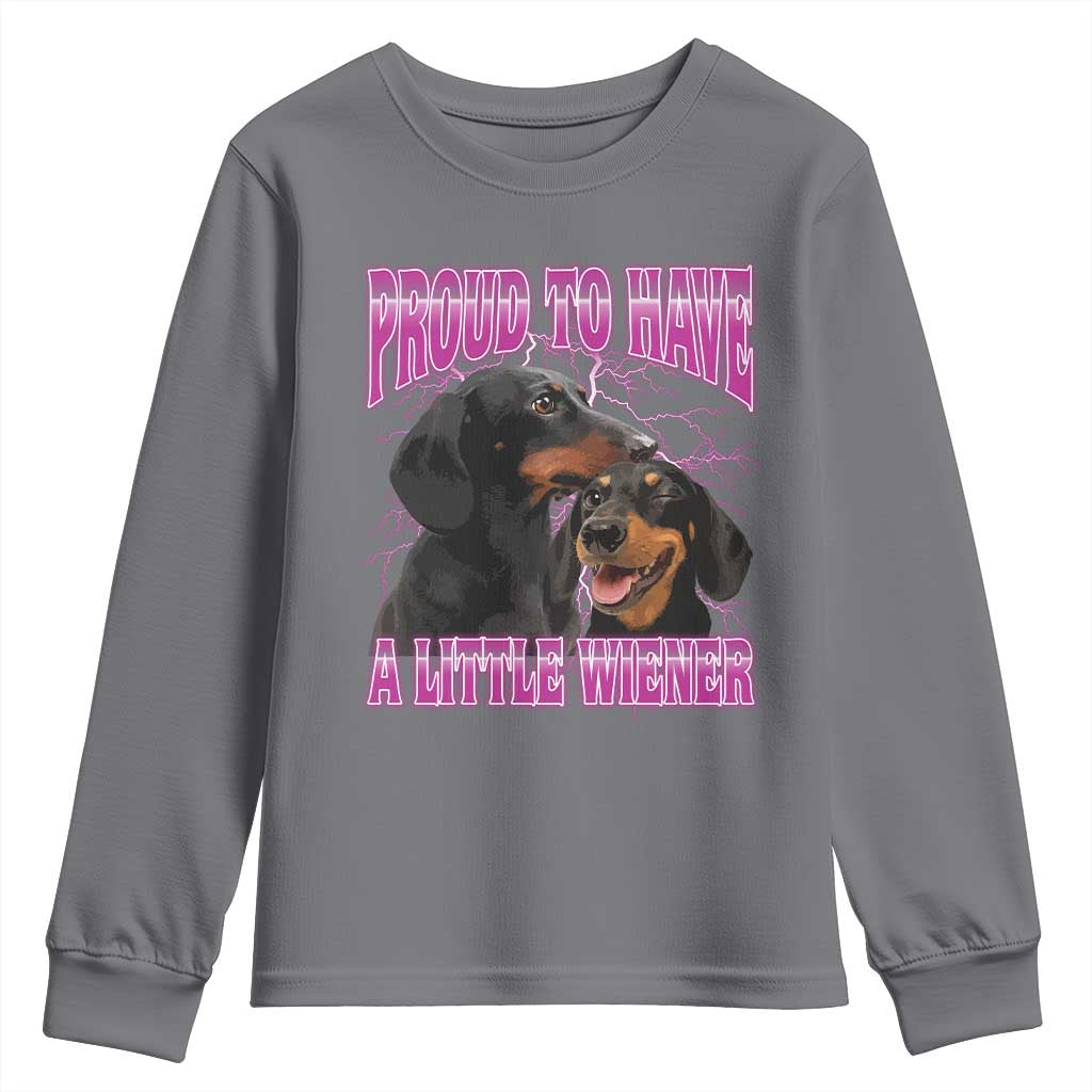 Funny Dachshund Dog Meme Youth Sweatshirt Proud To Have A Little Wiener - Wonder Print Shop
