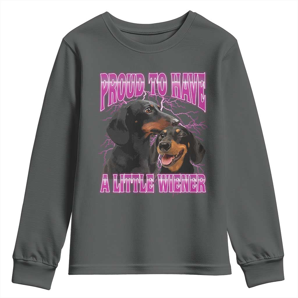 Funny Dachshund Dog Meme Youth Sweatshirt Proud To Have A Little Wiener - Wonder Print Shop