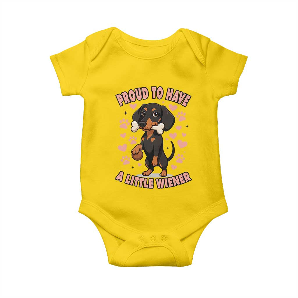 Dachshund Dog Lover Baby Onesie Proud To Have A Little Wiener - Wonder Print Shop