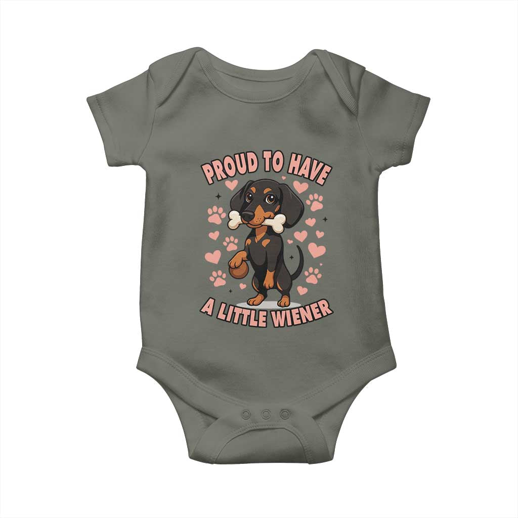 Dachshund Dog Lover Baby Onesie Proud To Have A Little Wiener - Wonder Print Shop