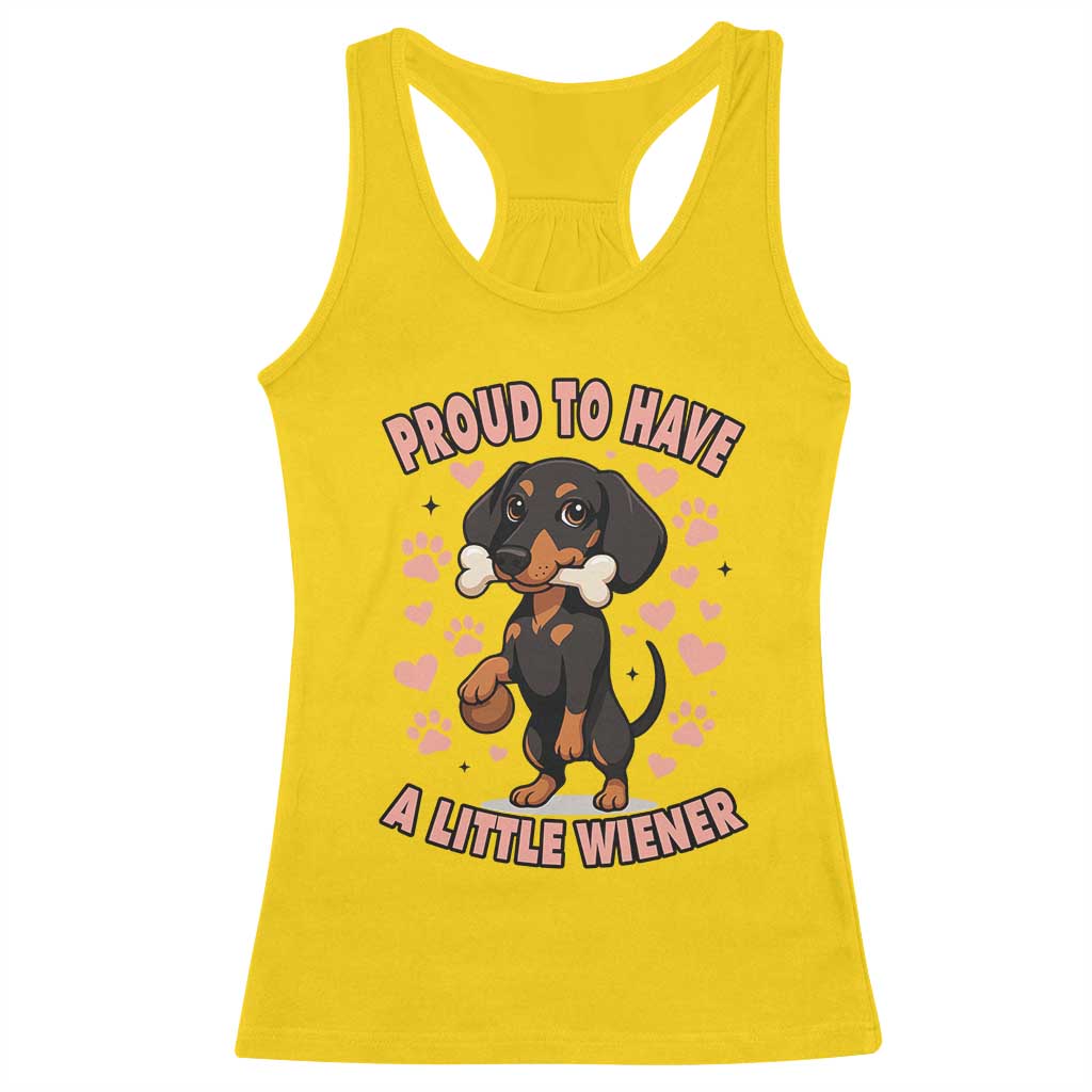 Dachshund Dog Lover Racerback Tank Top Proud To Have A Little Wiener - Wonder Print Shop