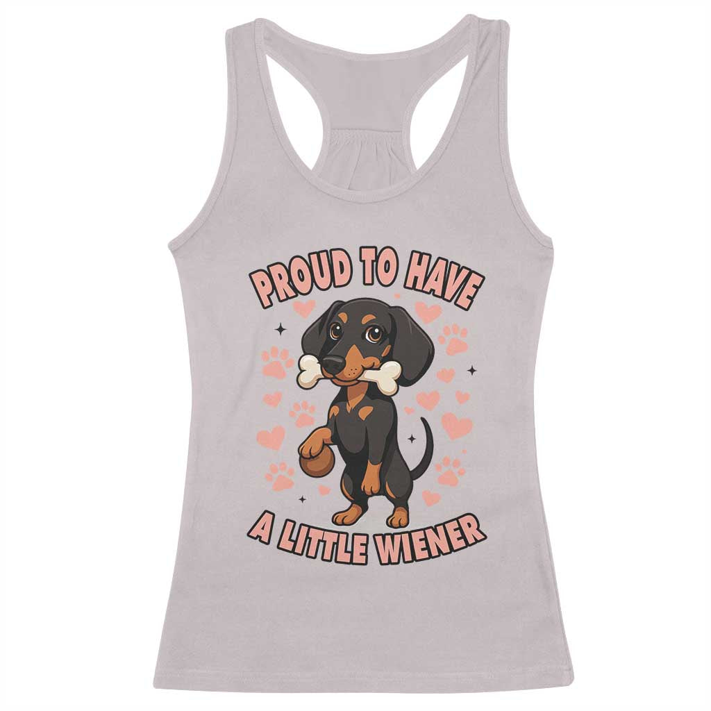 Dachshund Dog Lover Racerback Tank Top Proud To Have A Little Wiener - Wonder Print Shop