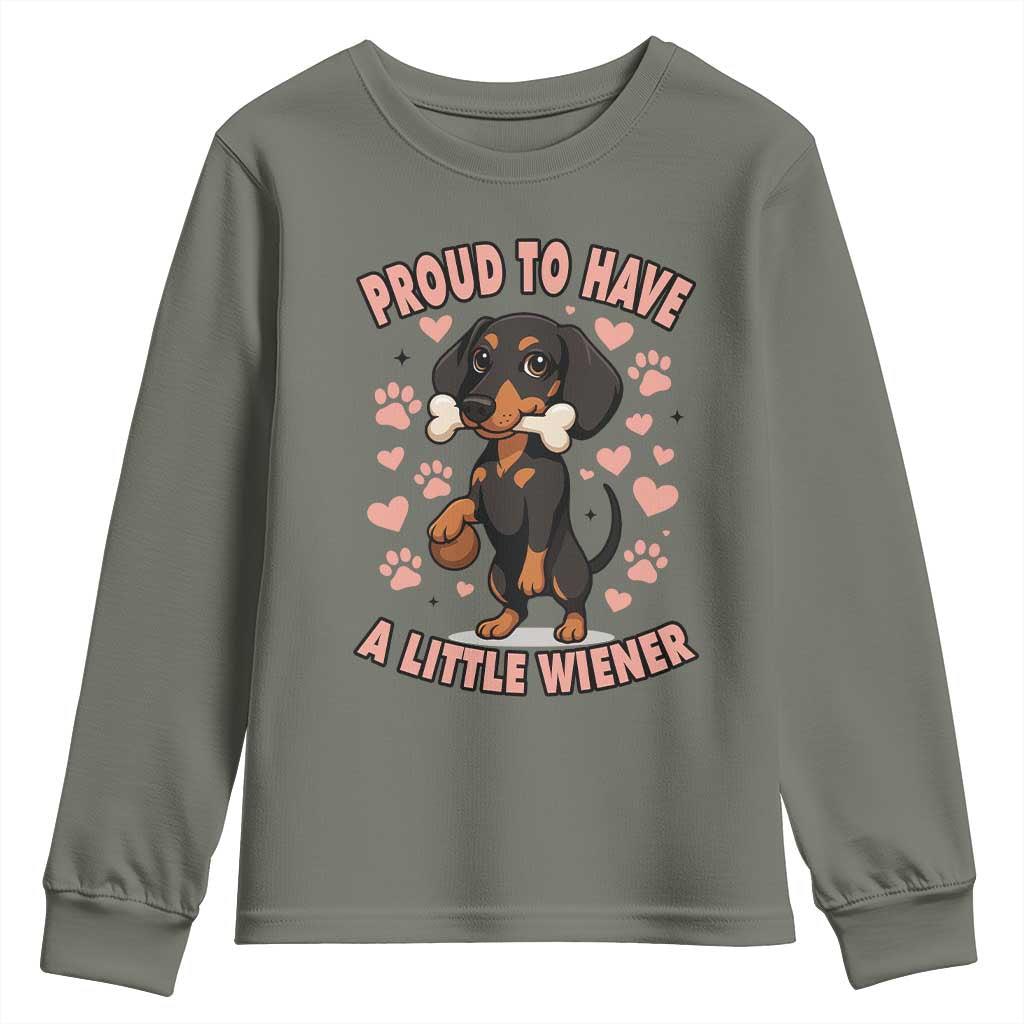Dachshund Dog Lover Youth Sweatshirt Proud To Have A Little Wiener - Wonder Print Shop