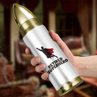 Retired Superhero Retirement Gift Bullet Tumbler Flying Red Cape Silhouette Graphic