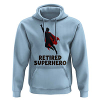 Retired Superhero Retirement Gift Hoodie Flying Red Cape Silhouette Graphic