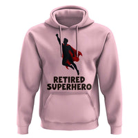 Retired Superhero Retirement Gift Hoodie Flying Red Cape Silhouette Graphic