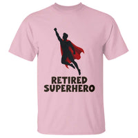 Retired Superhero Retirement Gift T Shirt Flying Red Cape Silhouette Graphic