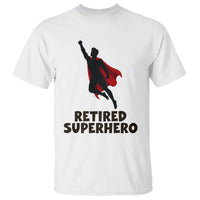 Retired Superhero Retirement Gift T Shirt Flying Red Cape Silhouette Graphic