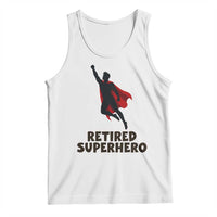 Retired Superhero Retirement Gift Tank Top Flying Red Cape Silhouette Graphic