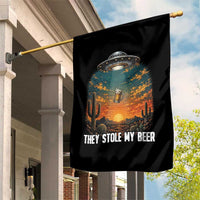 They Stole My Beer Garden Flag Funny UFO Abducting Beer Mug Vintage Western Gift