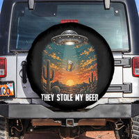 They Stole My Beer Spare Tire Cover Funny UFO Abducting Beer Mug Vintage Western Gift