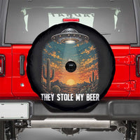 They Stole My Beer Spare Tire Cover Funny UFO Abducting Beer Mug Vintage Western Gift