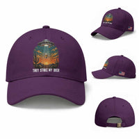 They Stole My Beer Baseball Cap Funny UFO Abducting Beer Mug Vintage Western Gift