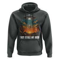 They Stole My Beer Hoodie Funny UFO Abducting Beer Mug Vintage Western Gift