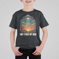 They Stole My Beer T Shirt For Kid Funny UFO Abducting Beer Mug Vintage Western Gift