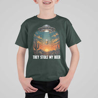 They Stole My Beer T Shirt For Kid Funny UFO Abducting Beer Mug Vintage Western Gift