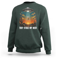 They Stole My Beer Sweatshirt Funny UFO Abducting Beer Mug Vintage Western Gift