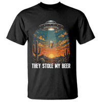 They Stole My Beer T Shirt Funny UFO Abducting Beer Mug Vintage Western Gift
