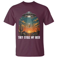 They Stole My Beer T Shirt Funny UFO Abducting Beer Mug Vintage Western Gift