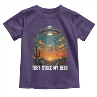 They Stole My Beer Toddler T Shirt Funny UFO Abducting Beer Mug Vintage Western Gift