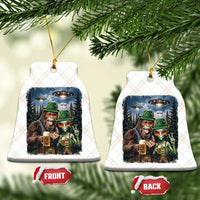 Funny Bigfoot Alien Oktoberfest Ceramic Ornament Selfie Beer Party German Lederhosen UFO Gift