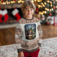 Funny Bigfoot Alien Oktoberfest Ugly Christmas Sweater Selfie Beer Party German Lederhosen UFO Gift