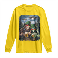 Funny Bigfoot Alien Oktoberfest Long Sleeve Shirt Selfie Beer Party German Lederhosen UFO Gift