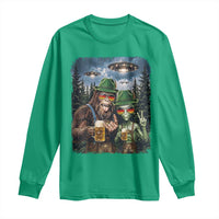Funny Bigfoot Alien Oktoberfest Long Sleeve Shirt Selfie Beer Party German Lederhosen UFO Gift