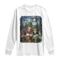 Funny Bigfoot Alien Oktoberfest Long Sleeve Shirt Selfie Beer Party German Lederhosen UFO Gift