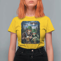 Funny Bigfoot Alien Oktoberfest T Shirt For Women Selfie Beer Party German Lederhosen UFO Gift