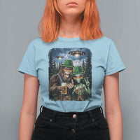 Funny Bigfoot Alien Oktoberfest T Shirt For Women Selfie Beer Party German Lederhosen UFO Gift