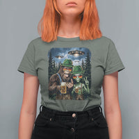 Funny Bigfoot Alien Oktoberfest T Shirt For Women Selfie Beer Party German Lederhosen UFO Gift