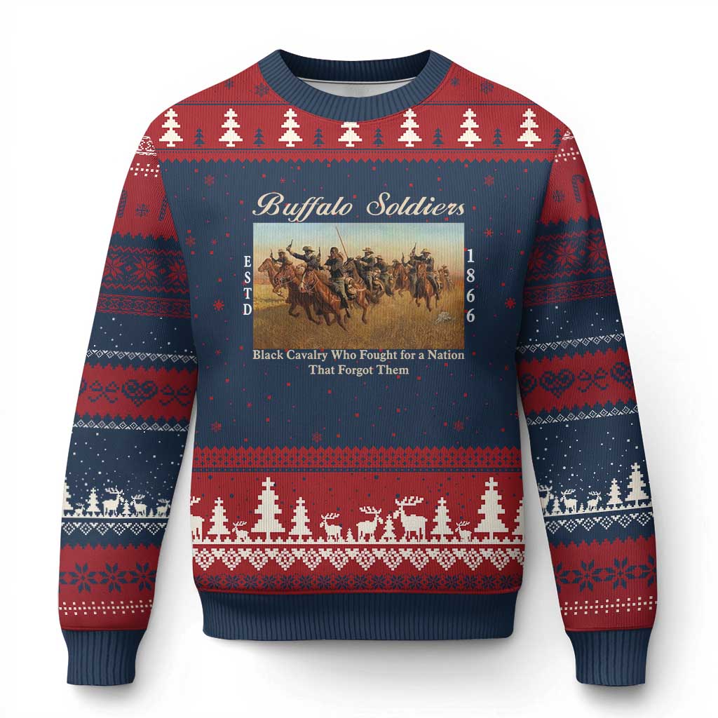 Buffalo Soldiers Black Cavalry 1866 Ugly Christmas Sweater African American Military History Black History Gift