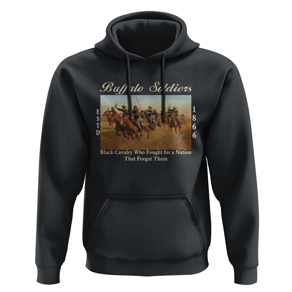 Buffalo Soldiers Black Cavalry 1866 Hoodie African American Military History Black History Gift