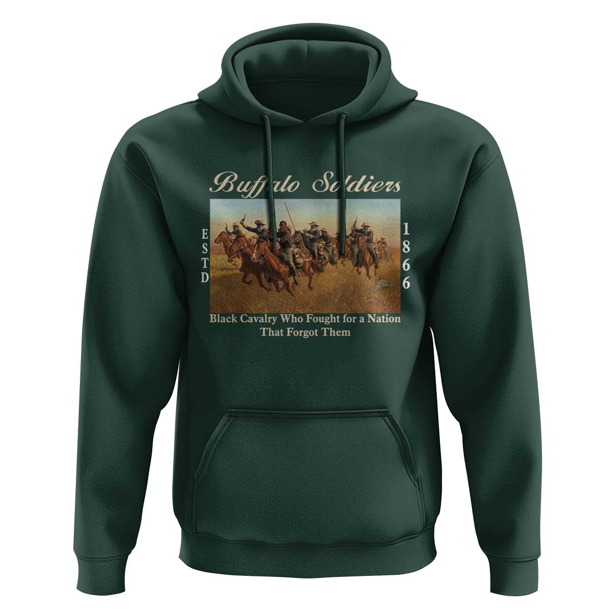 Buffalo Soldiers Black Cavalry 1866 Hoodie African American Military History Black History Gift