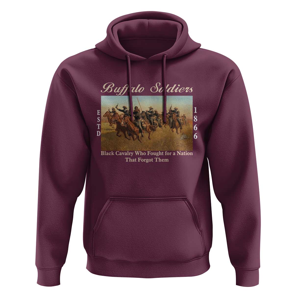 Buffalo Soldiers Black Cavalry 1866 Hoodie African American Military History Black History Gift