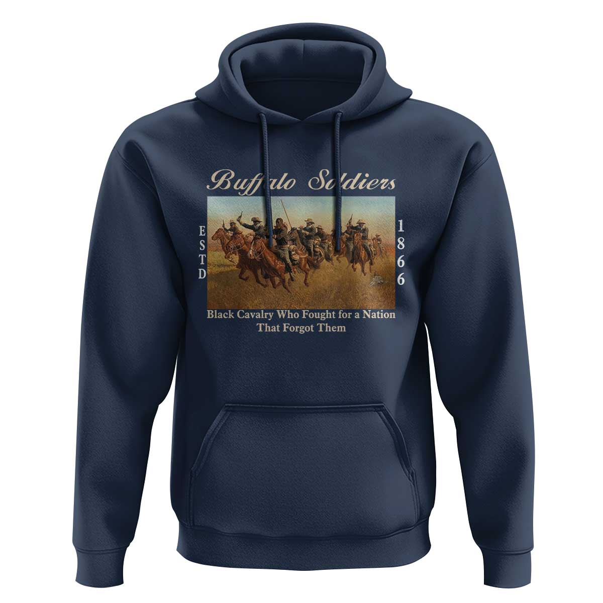 Buffalo Soldiers Black Cavalry 1866 Hoodie African American Military History Black History Gift