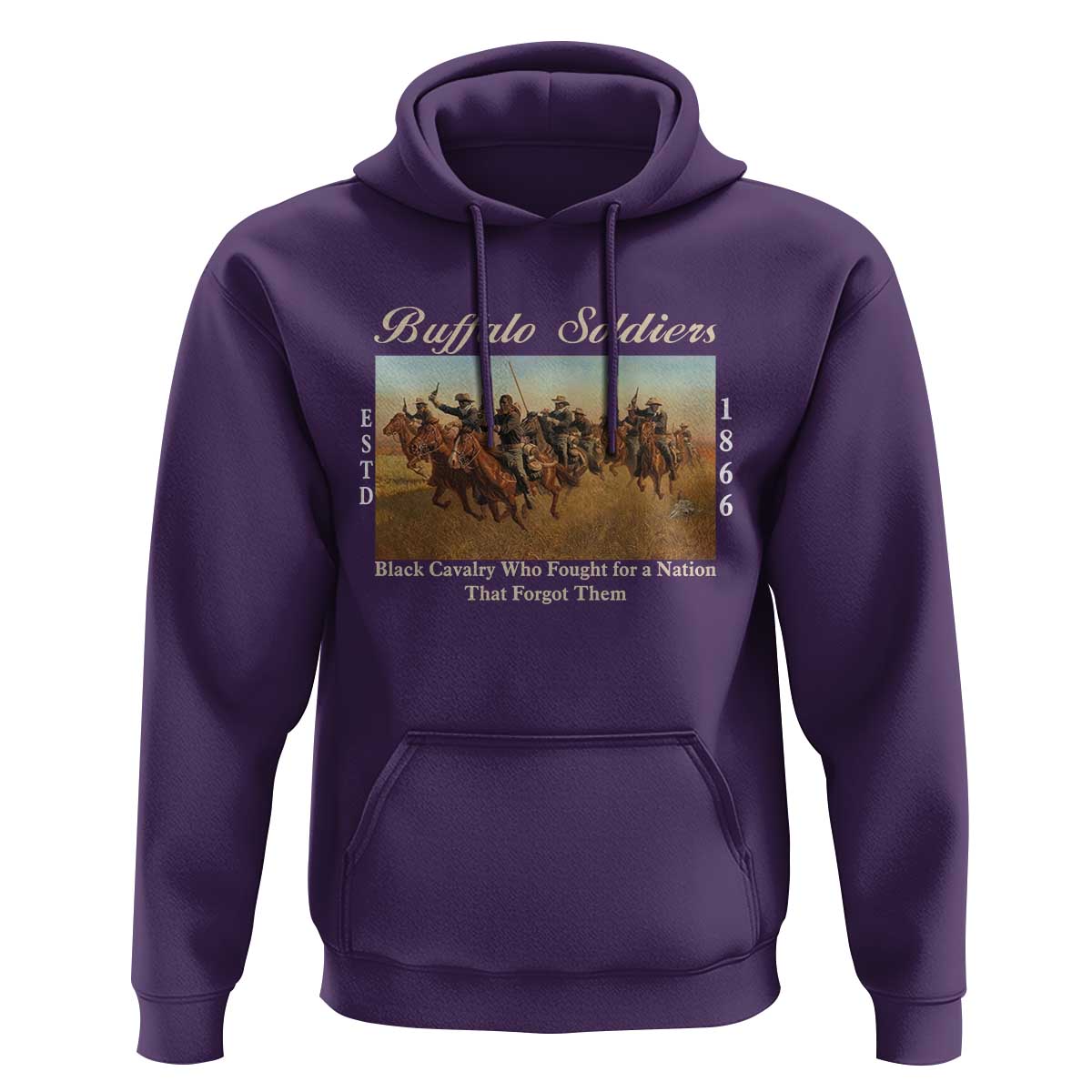 Buffalo Soldiers Black Cavalry 1866 Hoodie African American Military History Black History Gift
