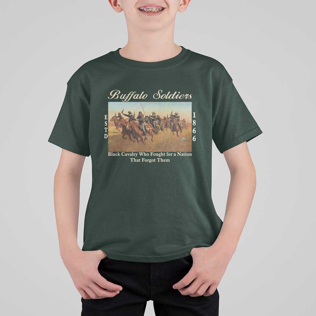 Buffalo Soldiers Black Cavalry 1866 T Shirt For Kid African American Military History Black History Gift