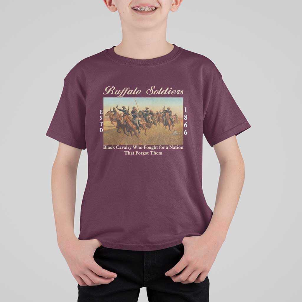 Buffalo Soldiers Black Cavalry 1866 T Shirt For Kid African American Military History Black History Gift